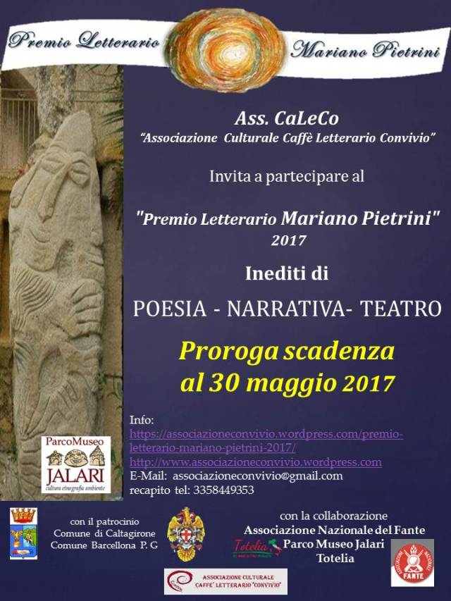 invito partecipazione Premio letterario Mariano Pietrini